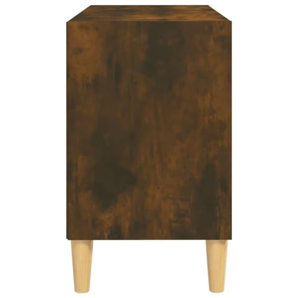 vidaXL TV-benk med ben i heltre røkt eik 69,5x30x50 cm