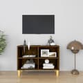 Miniatyrbilde 8 av 9: vidaXL TV-benk med ben i heltre røkt eik 69,5x30x50 cm