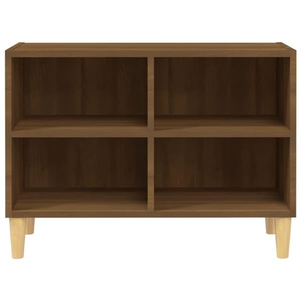 vidaXL TV-benk med ben i heltre brun eik 69,5x30x50 cm