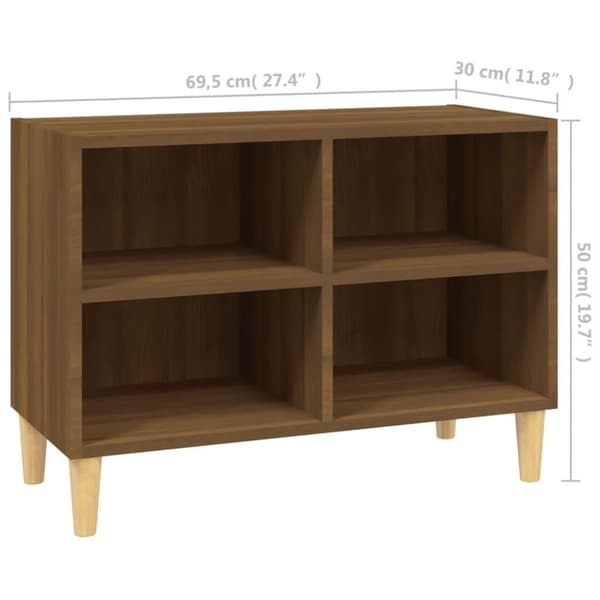 vidaXL TV-benk med ben i heltre brun eik 69,5x30x50 cm