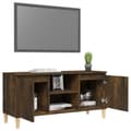 Miniatyrbilde 4 av 11: vidaXL TV-benk med ben i heltre røkt eik 103,5x35x50 cm