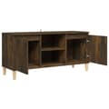 Miniatyrbilde 6 av 11: vidaXL TV-benk med ben i heltre røkt eik 103,5x35x50 cm