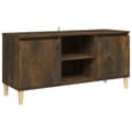 Miniatyrbilde 1 av 11: vidaXL TV-benk med ben i heltre røkt eik 103,5x35x50 cm