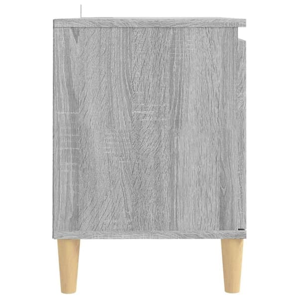 vidaXL TV-bänk med massiva träben grå sonoma 103,5x35x50 cm