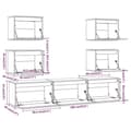 Miniatyrbilde 11 av 11: vidaXL TV-benker 7 stk hvit heltre furu