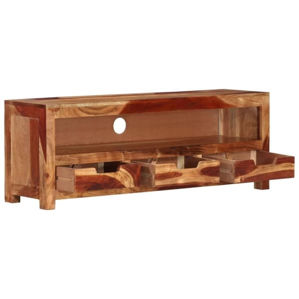 vidaXL Tv-bänk 110x30x40 cm massiv akacia