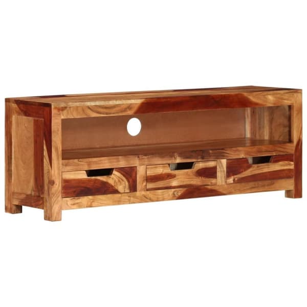 vidaXL Tv-bänk 110x30x40 cm massiv akacia