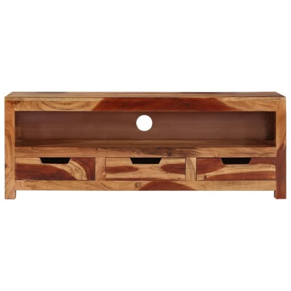 vidaXL Tv-bänk 110x30x40 cm massiv akacia