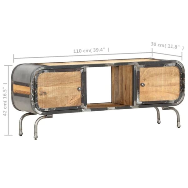 vidaXL Tv-bänk 110x30x42 cm massivt mangoträ