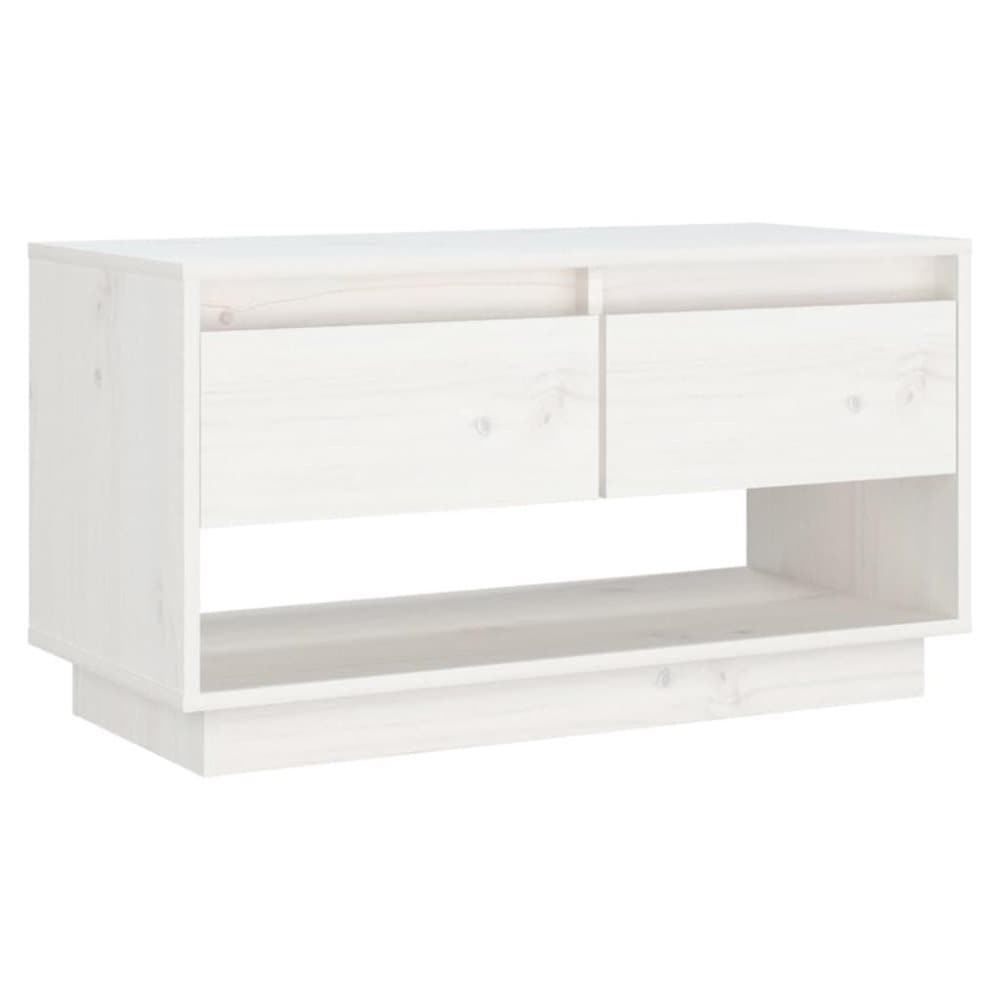 vidaXL Tv-bänk vit 74x34x40 cm massiv furu