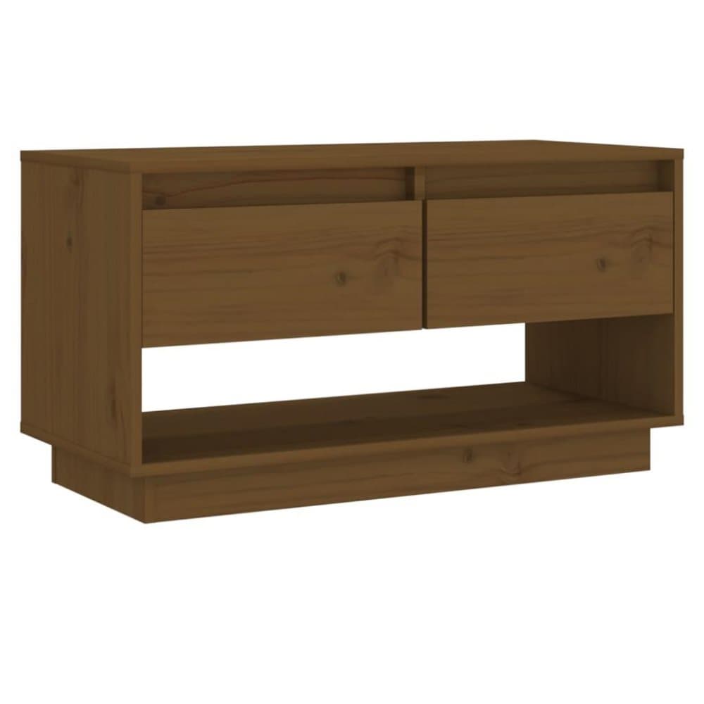 vidaXL Tv-bänk honungsbrun 74x34x40 cm massiv furu