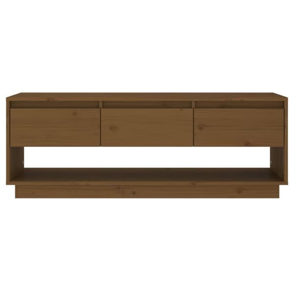 vidaXL Tv-bänk honungsbrun 110,5x34x40 cm massiv furu