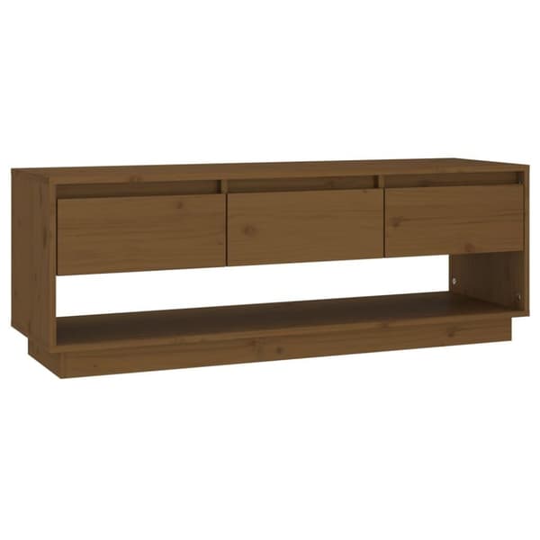 vidaXL Tv-bänk honungsbrun 110,5x34x40 cm massiv furu
