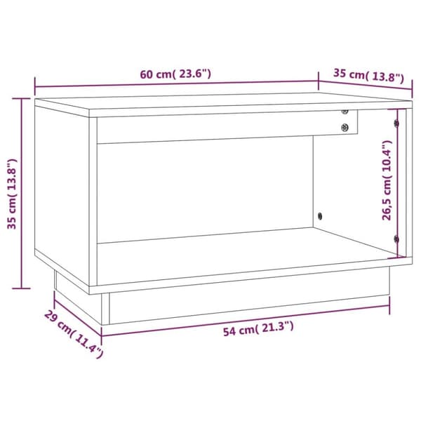 vidaXL tv-bord 60x35x35 cm massivt fyrretræ