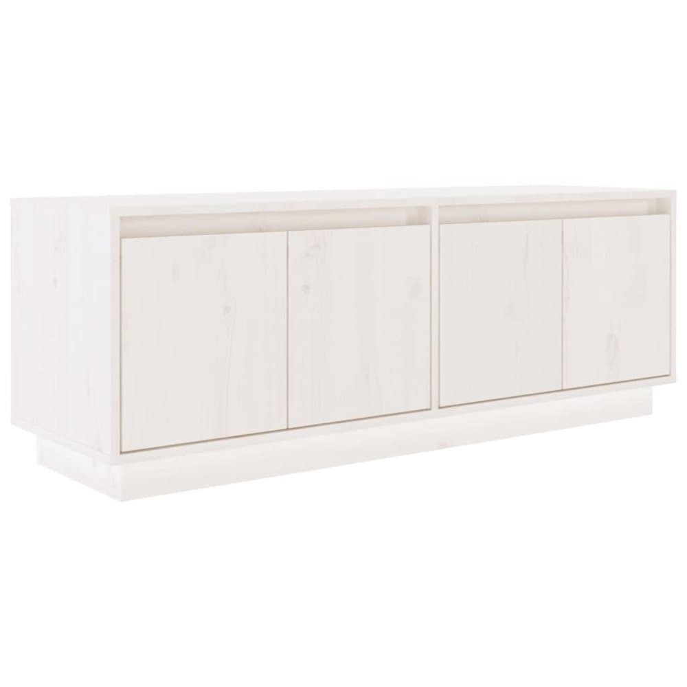 vidaXL Tv-bänk vit 110x34x40 cm massiv furu