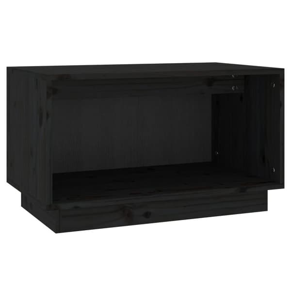 vidaXL tv-bord 60x35x35 cm massivt fyrretræ sort