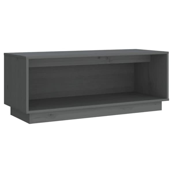 vidaXL TV-benk grå 90x35x35 cm heltre furu