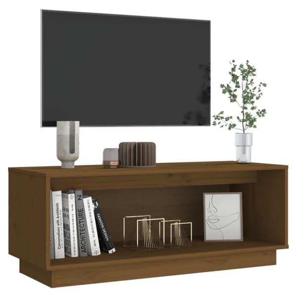 vidaXL Tv-bänk honungsbrun 90x35x35 cm massiv furu