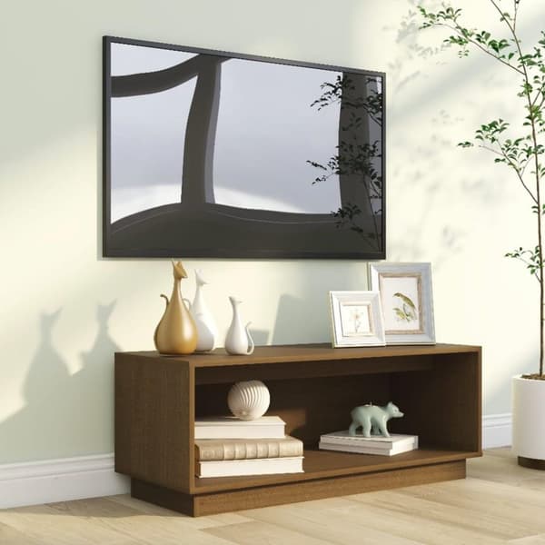 vidaXL Tv-bänk honungsbrun 90x35x35 cm massiv furu
