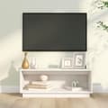 Miniatyrbilde 10 av 11: vidaXL TV-benk hvit 90x35x35 cm heltre furu