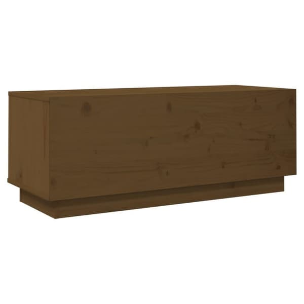 vidaXL tv-bord 90x35x35 cm massivt fyrretræ gyldenbrun