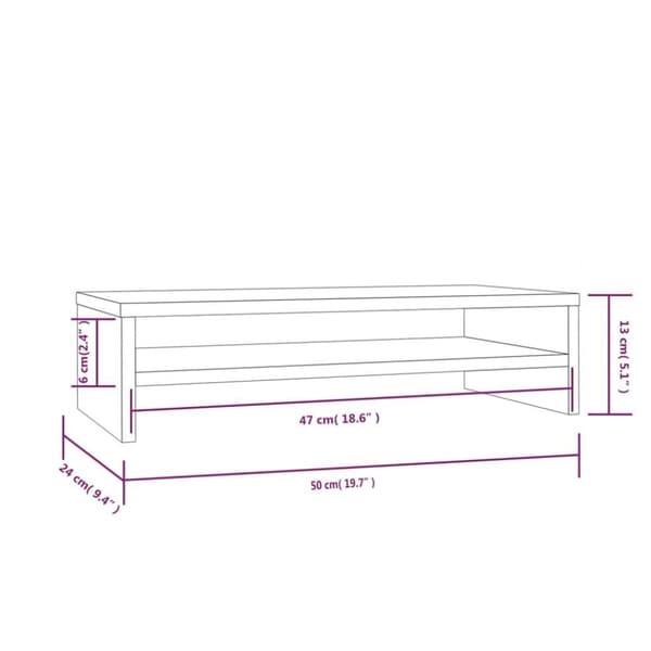 vidaXL skærmholder 50x24x13 cm massivt fyrretræ