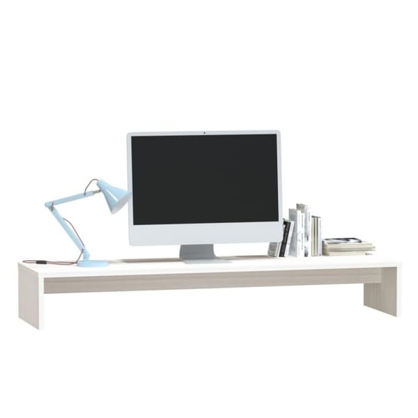 vidaXL skærmholder 100x27x15 cm massivt fyrretræ hvid