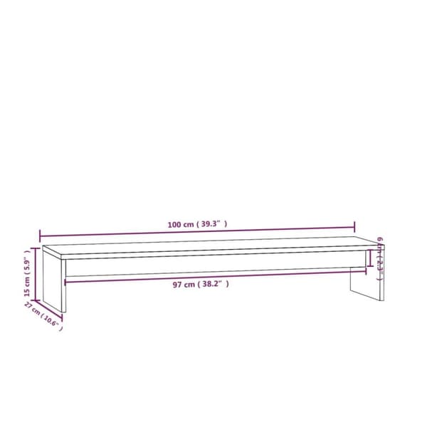 vidaXL skærmholder 100x27x15 cm massivt fyrretræ hvid
