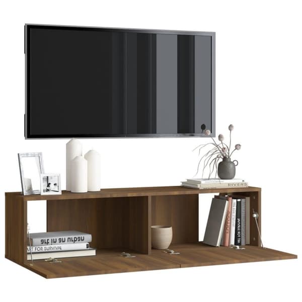 vidaXL TV-benk brun eik 120x30x30 cm konstruert tre