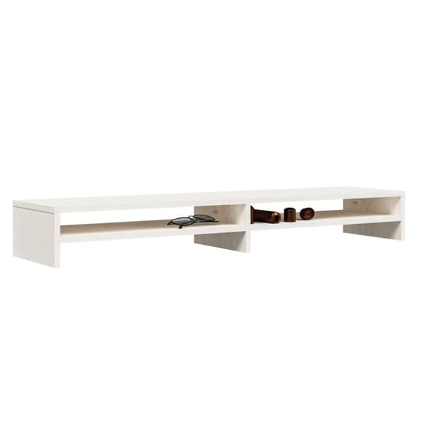 vidaXL Skärmställ vit 100x24x13 cm massiv furu