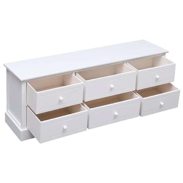 vidaXL tv-bord 108x30x40 cm massivt kejsertræ hvid