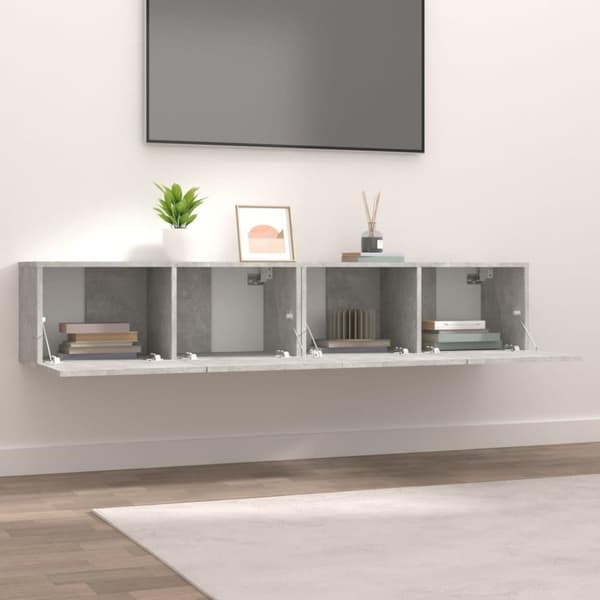 vidaXL TV-skåp 2 st betonggrå 80x30x30 cm konstruerat trä
