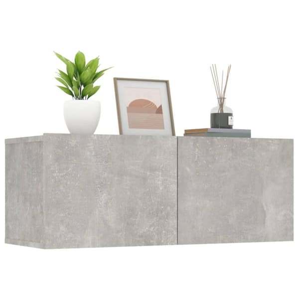 vidaXL TV-skåp 2 st betonggrå 80x30x30 cm konstruerat trä
