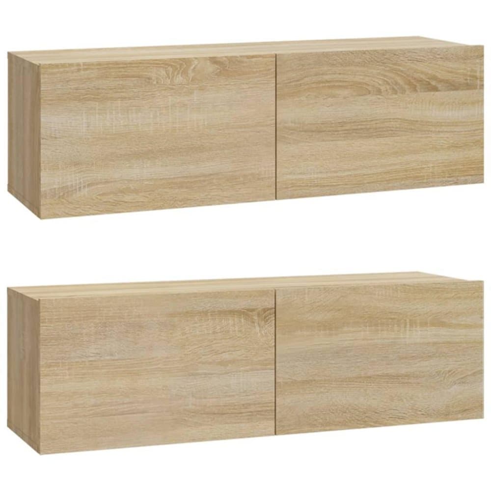 vidaXL Väggmonterade tv-bänkar 2 st 100x30x30 cm konstruerat trä