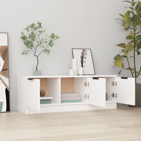 vidaXL Tv-bänk vit 102x35x36,5 cm konstruerat trä