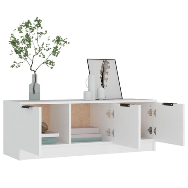 vidaXL Tv-bänk vit 102x35x36,5 cm konstruerat trä