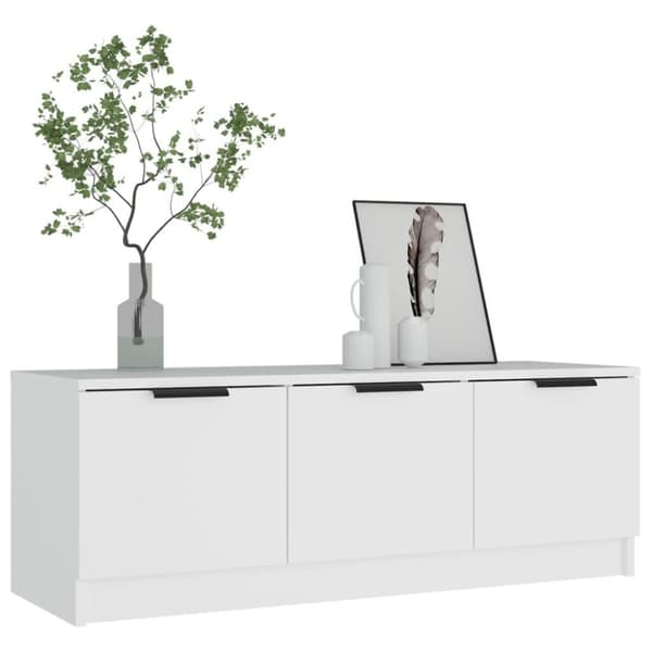 vidaXL Tv-bänk vit 102x35x36,5 cm konstruerat trä