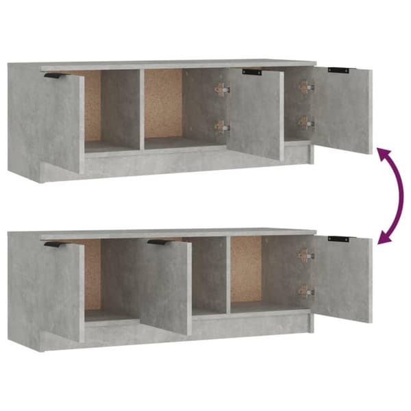 vidaXL TV-benk betonggrå 102x35x36,5 cm konstruert tre