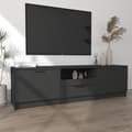 Miniatyrbilde 3 av 8: vidaXL TV-benk svart 140x35x40 cm konstruert tre