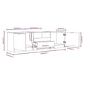 Miniatyrbilde 7 av 8: vidaXL TV-benk svart 140x35x40 cm konstruert tre