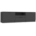 Miniatyrbilde 1 av 8: vidaXL TV-benk svart 140x35x40 cm konstruert tre