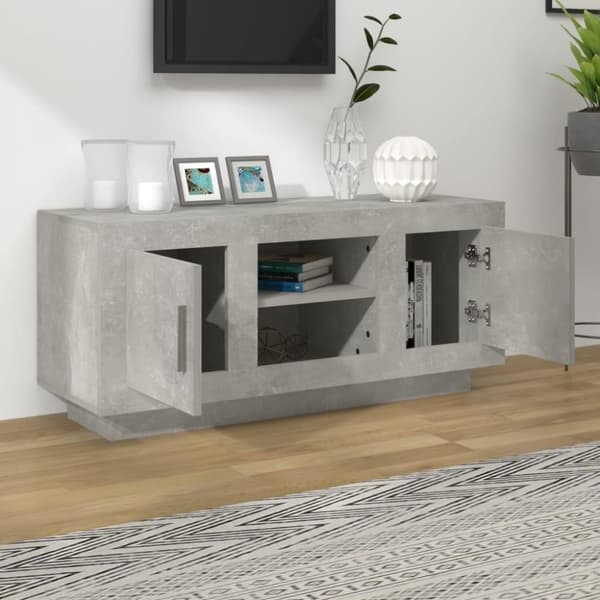 vidaXL TV-benk betonggrå 102x35x45 cm konstruert tre