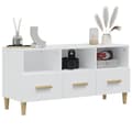 Miniatyrbild 4 av 11: vidaXL Tv-bänk vit 102x36x50 cm konstruerat trä