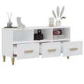 Miniatyrbild 5 av 11: vidaXL Tv-bänk vit 102x36x50 cm konstruerat trä
