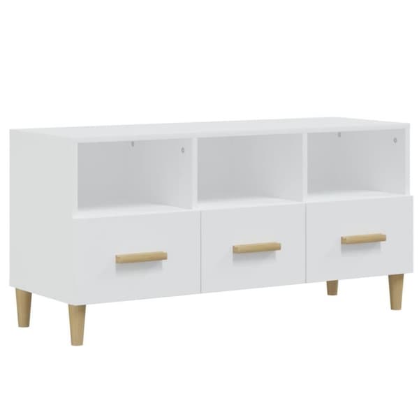 vidaXL Tv-bänk vit 102x36x50 cm konstruerat trä