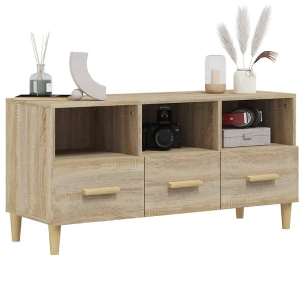 vidaXL TV-benk sonoma eik 102x36x50 cm konstruert tre
