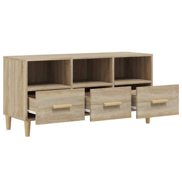 vidaXL TV-benk sonoma eik 102x36x50 cm konstruert tre