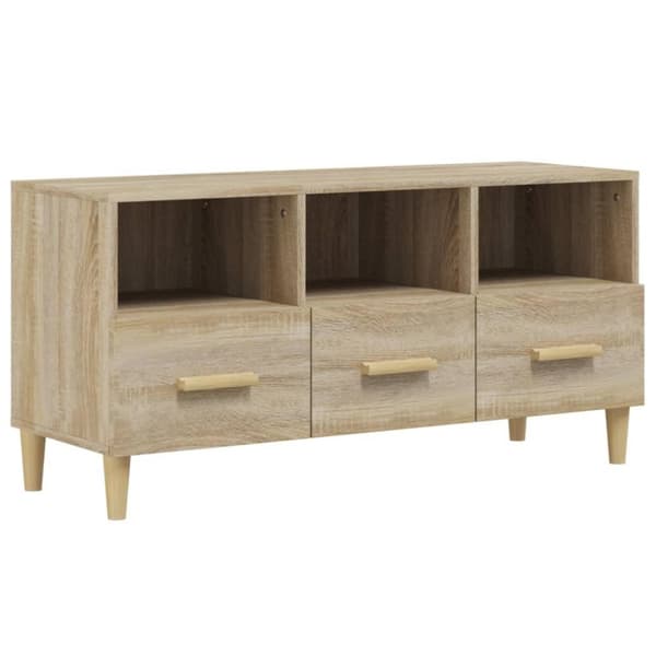 vidaXL TV-benk sonoma eik 102x36x50 cm konstruert tre