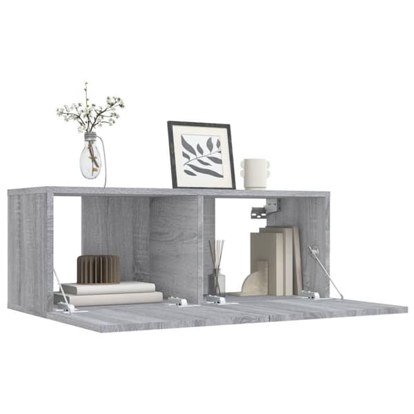 vidaXL TV-bänk grå sonoma 80x30x30 cm konstruerat trä