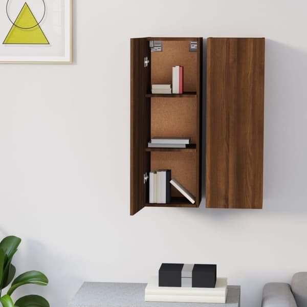 vidaXL TV-benker 2 stk brun eik 30,5x30x90 cm konstruert tre